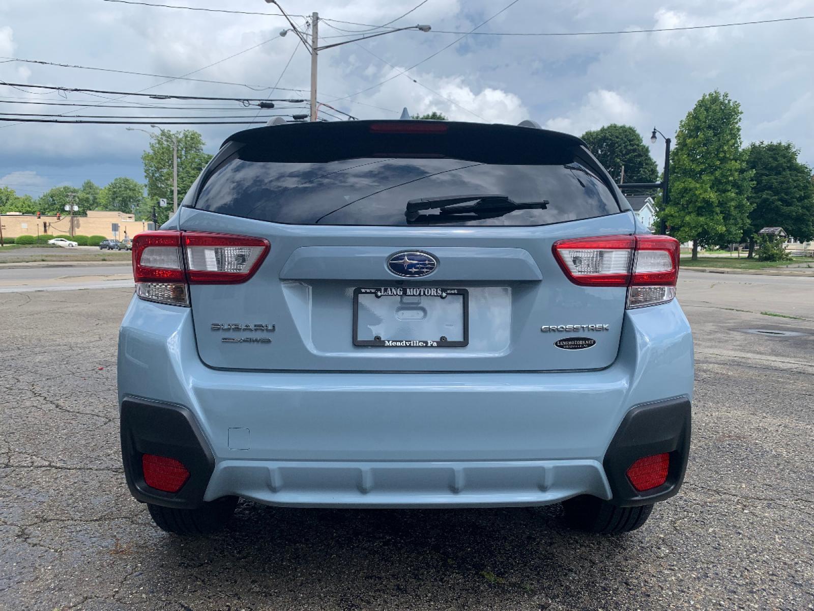 2018 Cool Gray Khaki /Black Subaru Crosstrek 2.0i Premium (JF2GTACC9J8) with an 2.0L L4 DOHC 16V engine, Automatic transmission, located at 821 Market Street, Meadville, PA, 16335, (814) 724-2500, 41.641064, -80.152435 - EXTREMELY clean, CARFAX 1-owner vehicle!! Power windows & locks, keyless entry, X-Mode, 17" alloy wheels, Subaru STARLINK Multimedia system with AUX/USB/BT, front/rear floor mats, fold down rear seats, privacy tinted rear windows, roof rack, rear backup camera, power moon roof, fog lamps, and NEW T - Photo #4