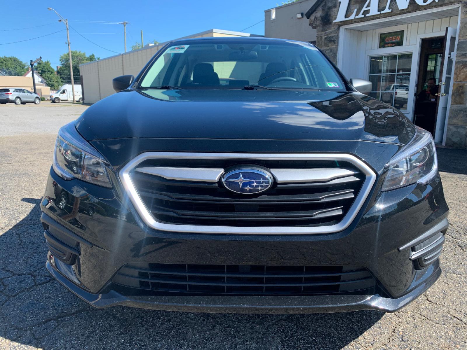 2019 Crystal Black Silica /Black Subaru Legacy 2.5i (4S3BNAB67K3) with an 2.5L H4 SOHC 16V engine, CVT transmission, located at 821 Market Street, Meadville, PA, 16335, (814) 724-2500, 41.641064, -80.152435 - EXTREMELY clean, CARFAX 1-owner vehicle!! Power windows & locks, keyless entry, Subaru STARLINK Multimedia system with XM/AUX/USB, front/rear floor mats, fold down rear seats, rear backup camera, EyeSight Driver Assist Technology(adaptive cruise), Lane Departure Warning, stability control, Forward C - Photo #1
